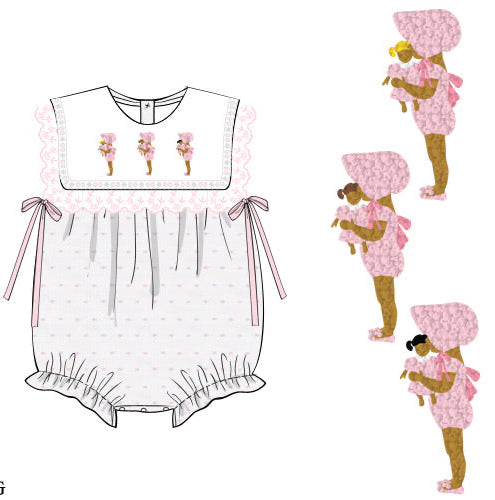 PRE ORDER Girls French Knot Dark Skin Little Miss Dolly Bubble | ETA to LBS: LATE March