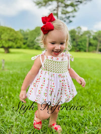 PRE ORDER Girls Smocked Cherry Pop Bubble | ETA to LBS: APRIL