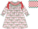 PRE ORDER Girls Smocked Christmas Garland Bloomer Set & Dress | ETA to LBS: OCTOBER