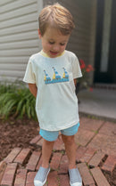 Boys French Knot Fish and Sail Boats Interchangeable Tops Short Set