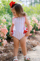 Girls Patriotic Floral Sunsuit