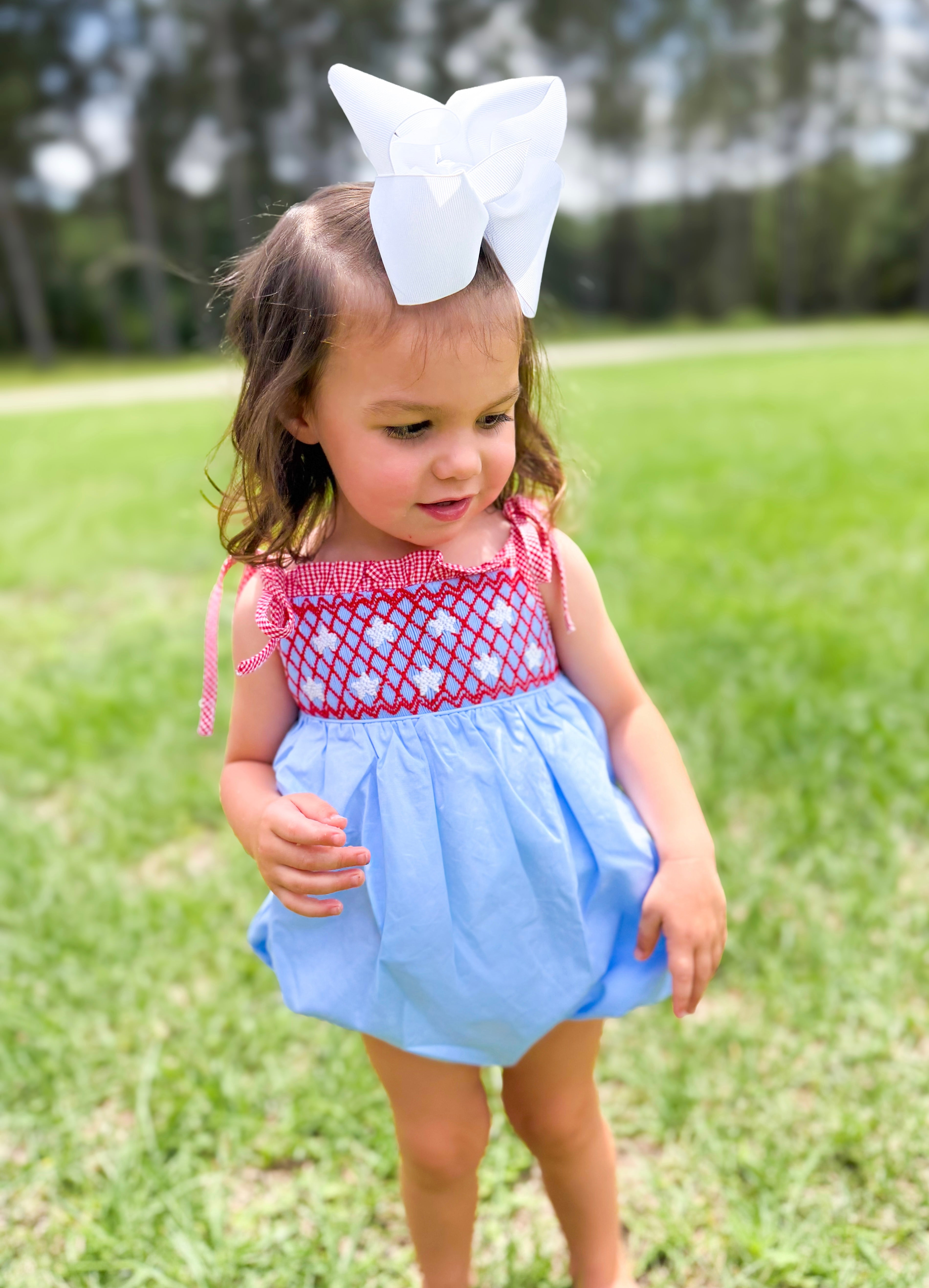 Girls Smocked Liberty Lane Bubble