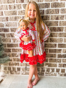 Girls Candy Cane Vines Knit Gown