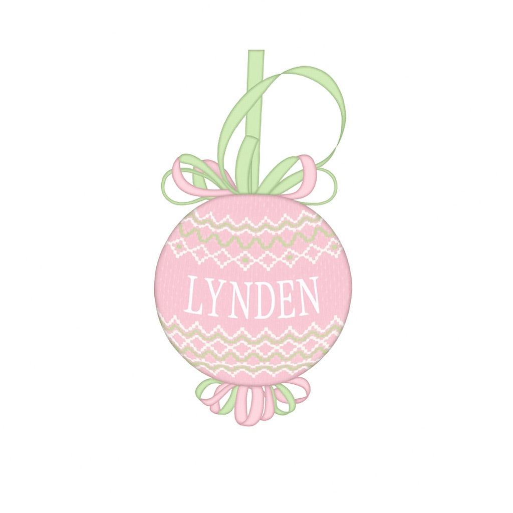PRE ORDER Girls Dreaming of a Pink Christmas Smocked Ornament | ETA to LBS: OCTOBER