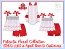 Girls Patriotic Floral Bubble Bloomer Short Set