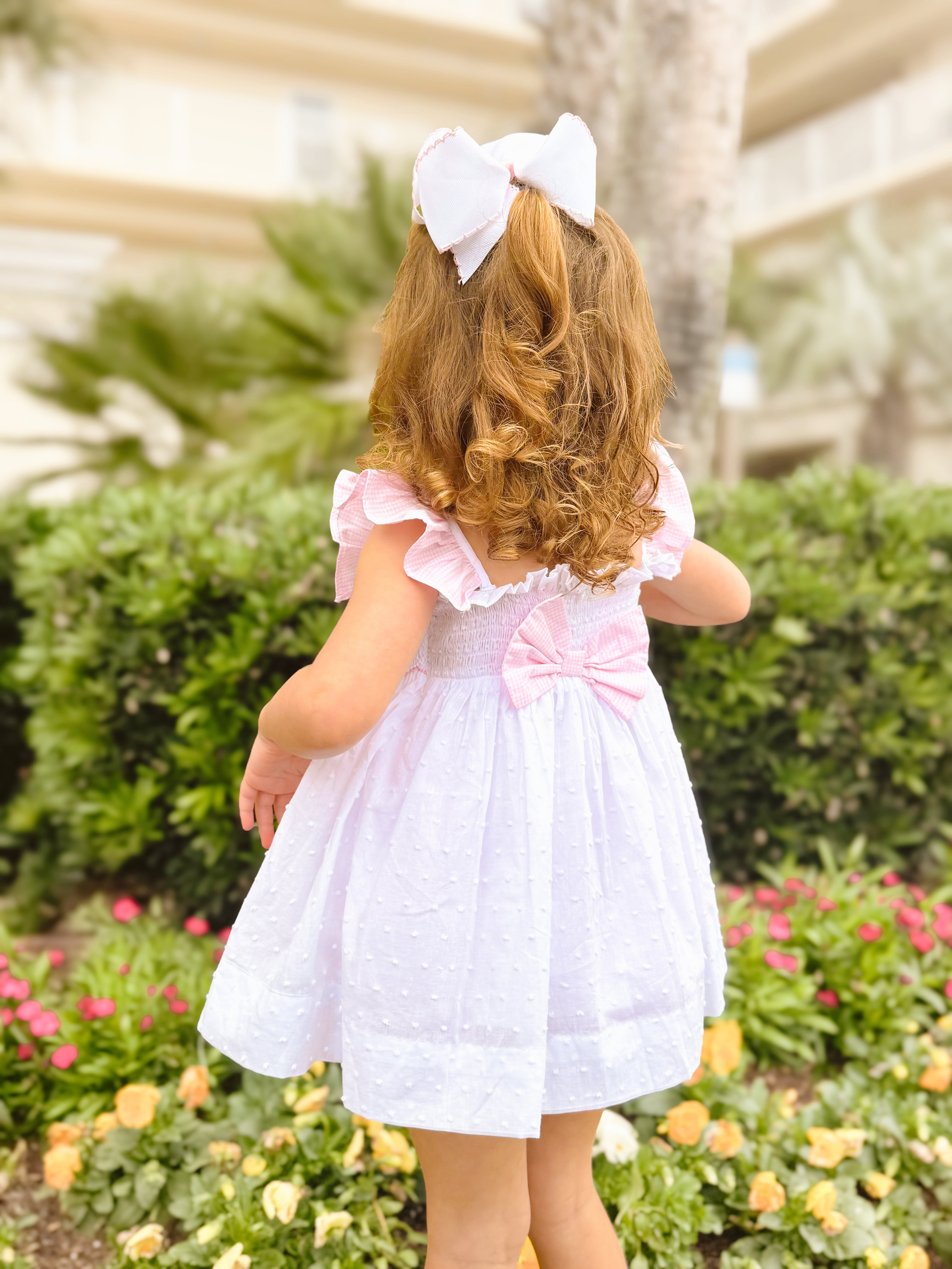 Girls White Swiss Dot Bloomer Set