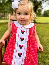 Girls Polka Dot Mouse Dress RTS