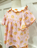 Girls Gingham Pumpkins Bloomer Set