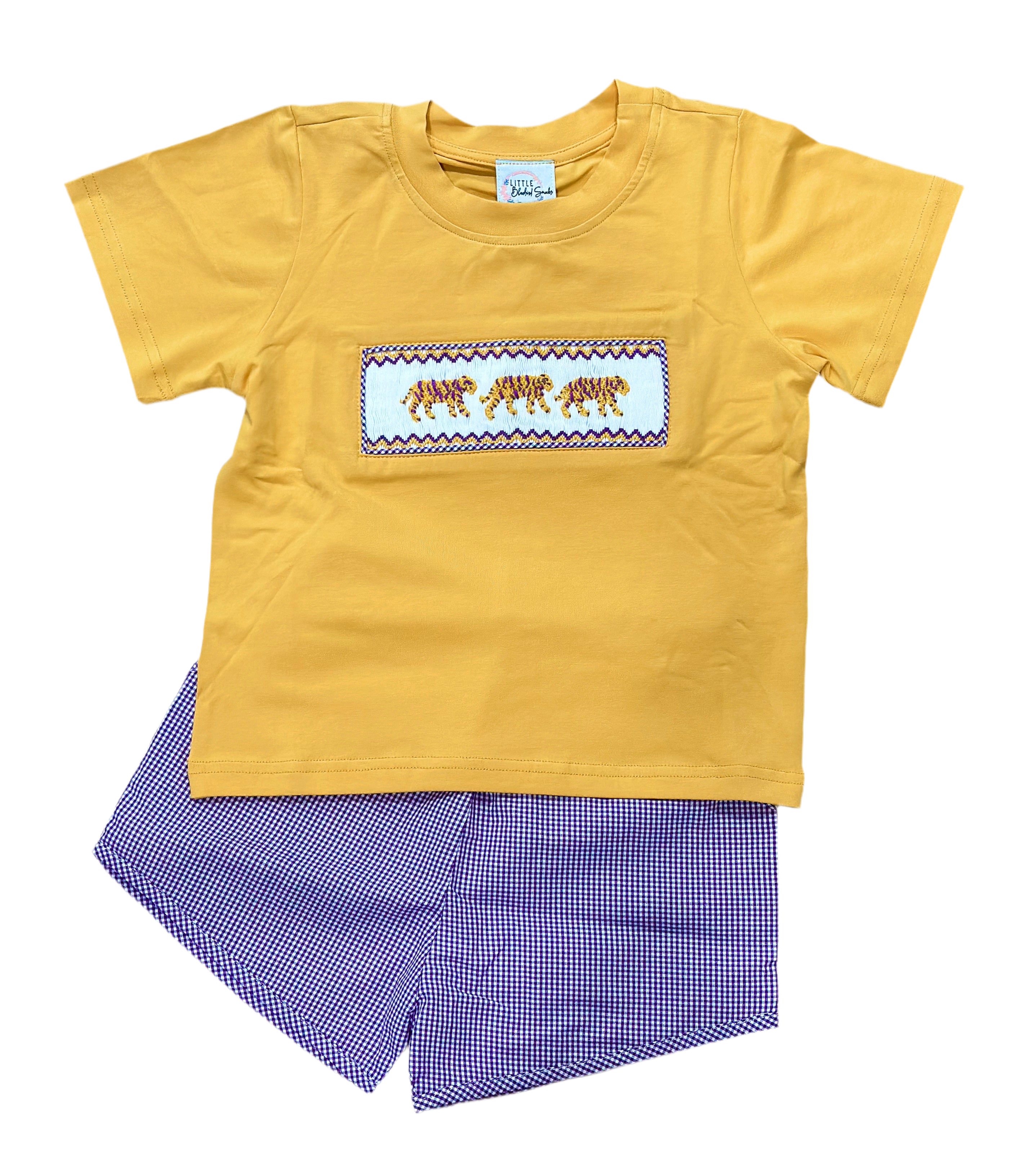 Boys Smocked LSU Short Set