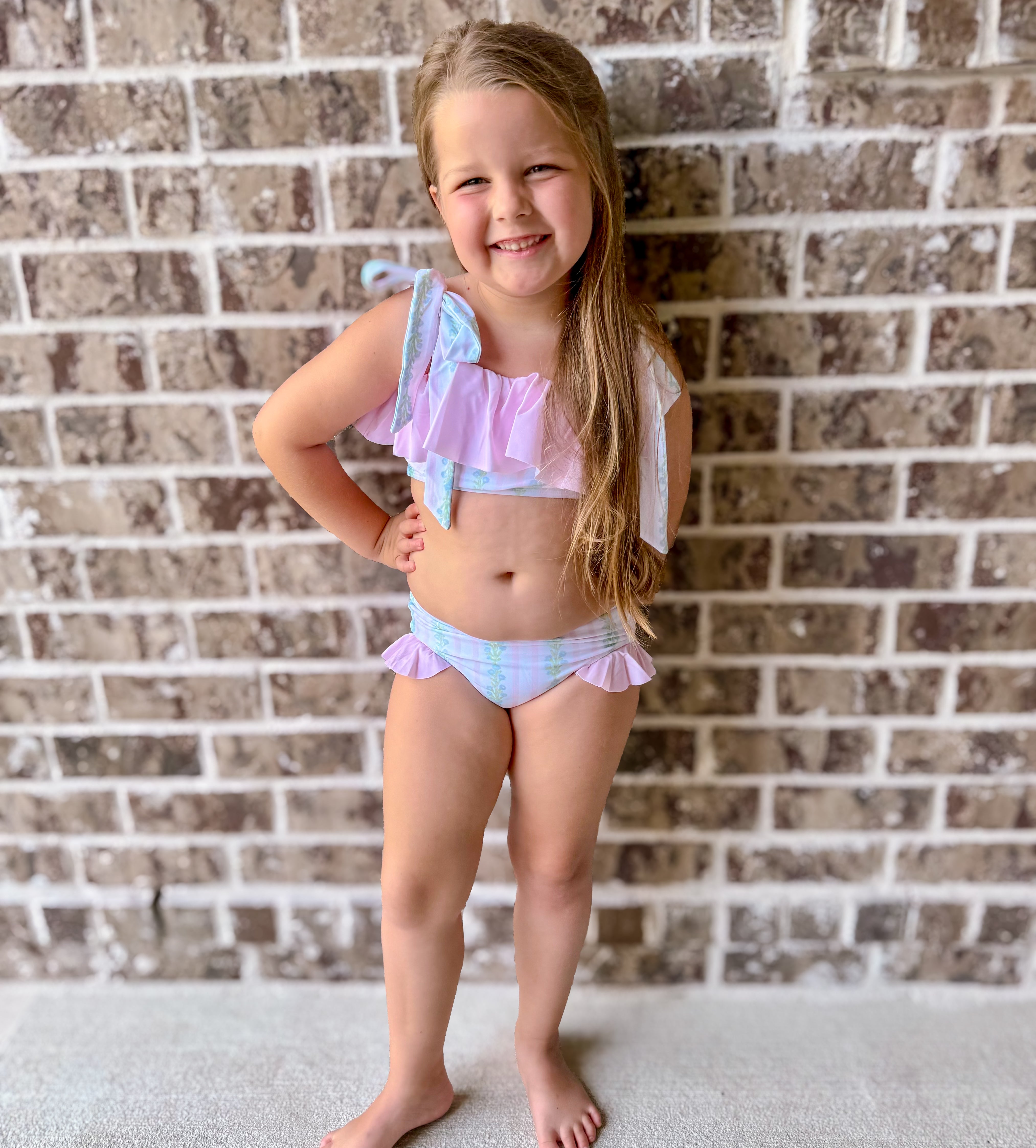 Girls Grandmillennial Vines Two-Piece Swimsuit