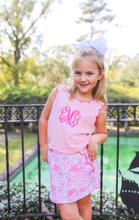 Girls Scalloped Blossom Bliss Skort Set