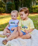 PRE ORDER Boys French Knot Rubber Ducks and Embroidered Easter Tractor Interchangeable Tops Short Set | ETA to LBS: LATE FEBRUARY