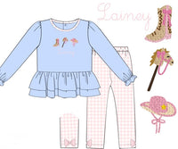 PRE ORDER Girls French Knot Little Buckaroos Legging Set | ETA to LBS: DECEMBER