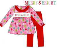 Girls Merry & Bright French Knot Legging Set