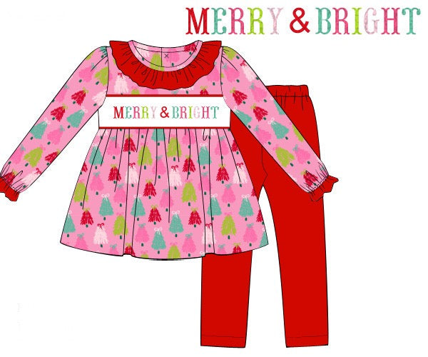 Girls Merry & Bright French Knot Legging Set