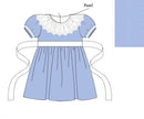 Girls Blue Ice Velvet Dress