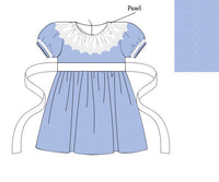 Girls Blue Ice Velvet Dress