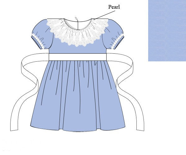Girls Blue Ice Velvet Dress
