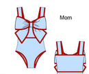 Women’s Blue & Red One Piece Swimsuit