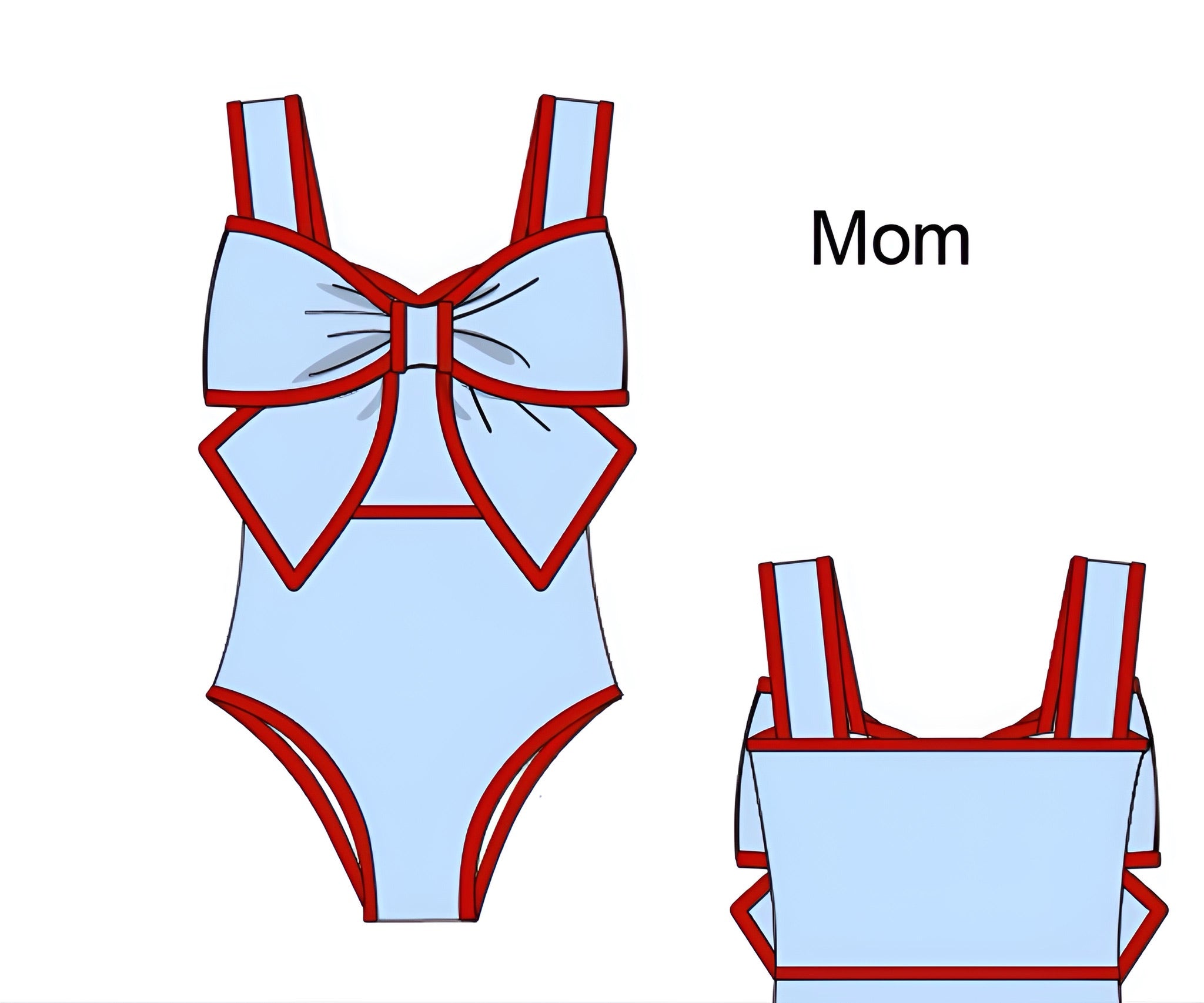 Women’s Blue & Red One Piece Swimsuit