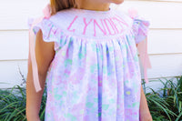 PRE ORDER Girls Name Smock Spring Blooms Bloomer Set & Dress | ETA to LBS: March