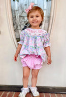 Girls “Mama’s Girl” Mother’s Day Smocked Bloomer Set