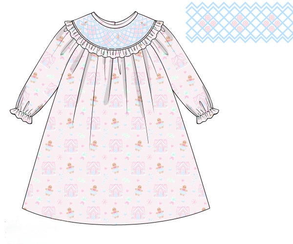PRE ORDER Girls Smocked Gingerbread Wonderland Bloomer Set & Dress | ETA to LBS: OCTOBER