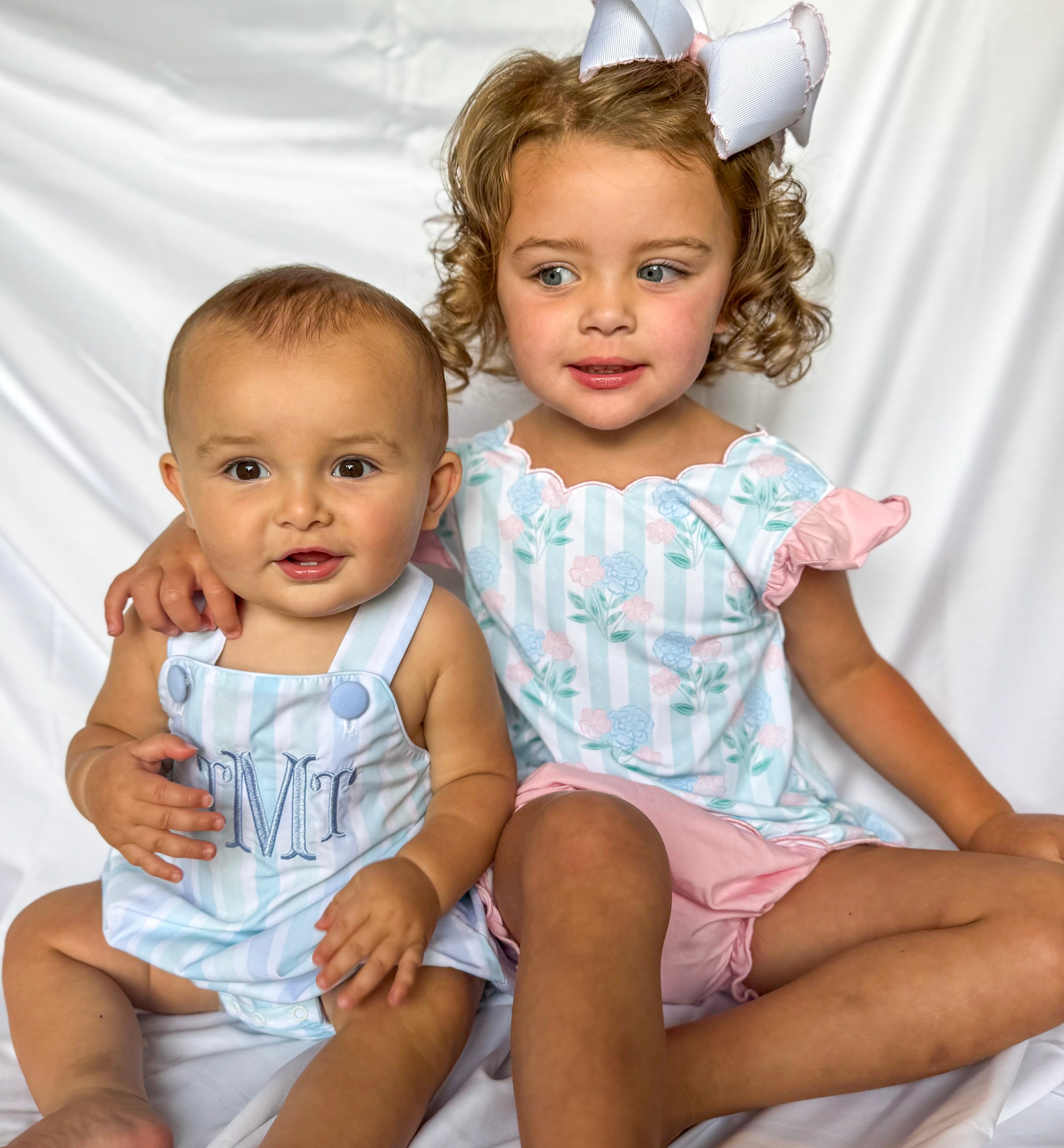 Girls Floral Stripes Bloomer Set