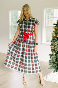 Women’s Tartan Plaid Maxi Dress