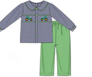 PRE ORDER Boys Smocked Gingham Tractors Pant Set | ETA to LBS: DECEMBER