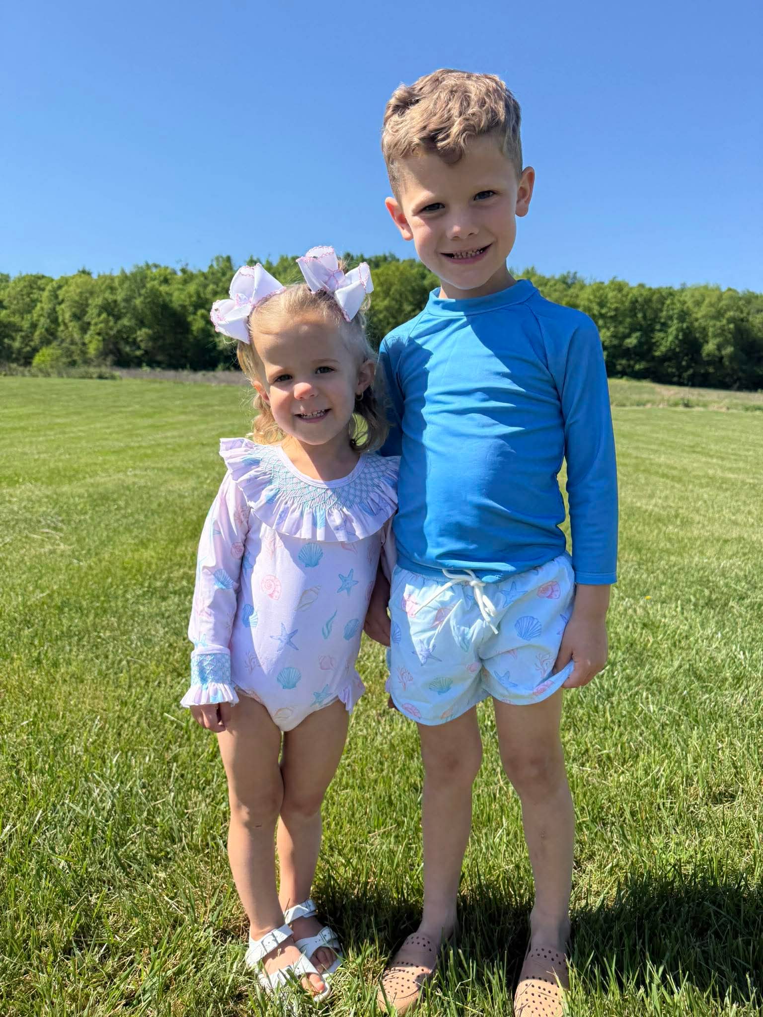 Boys Sea Shells Swim Trunks