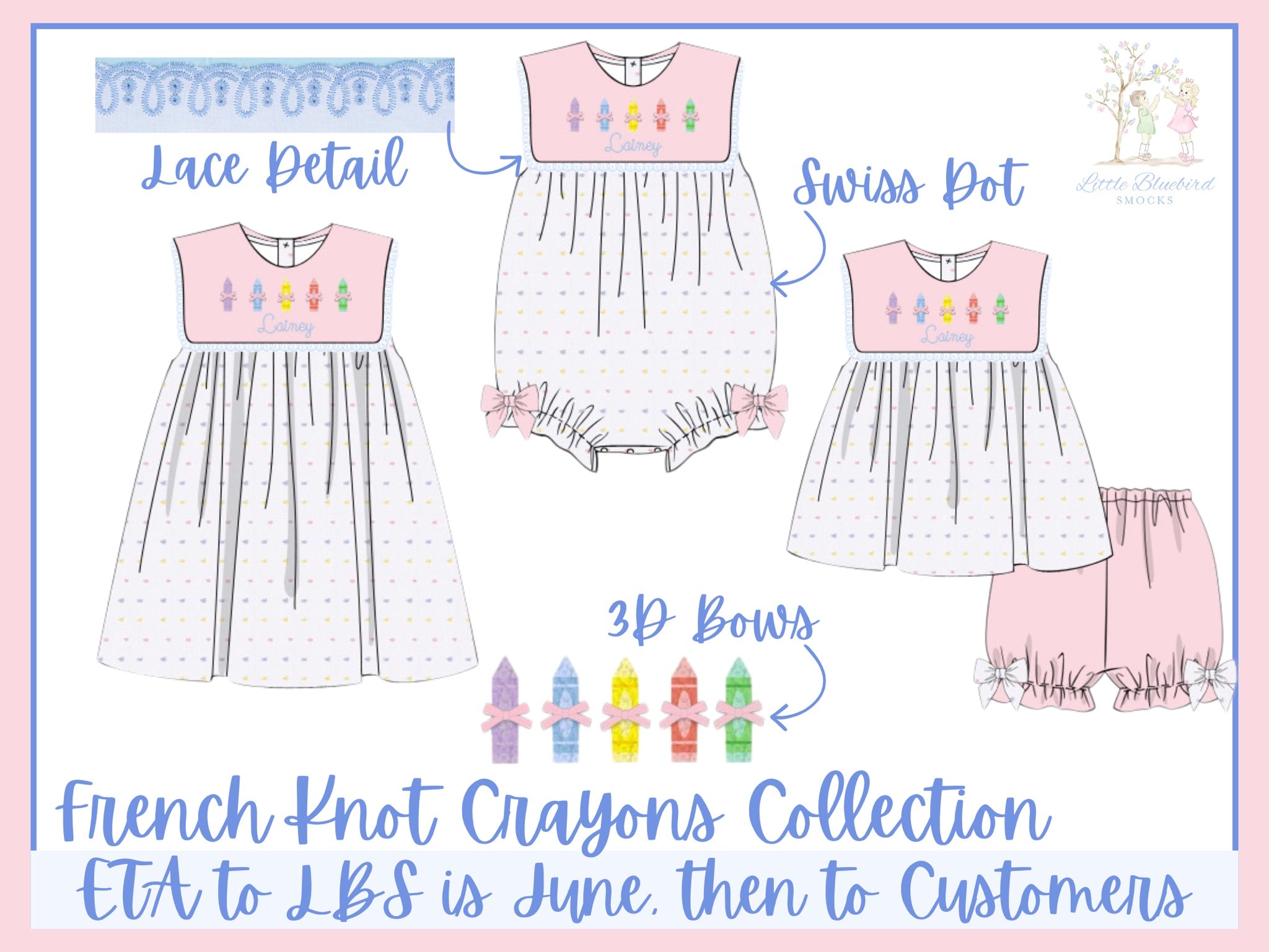 Girls French Knot Crayons Bubble
