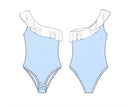 Women’s Blue & White One Piece Swimsuit