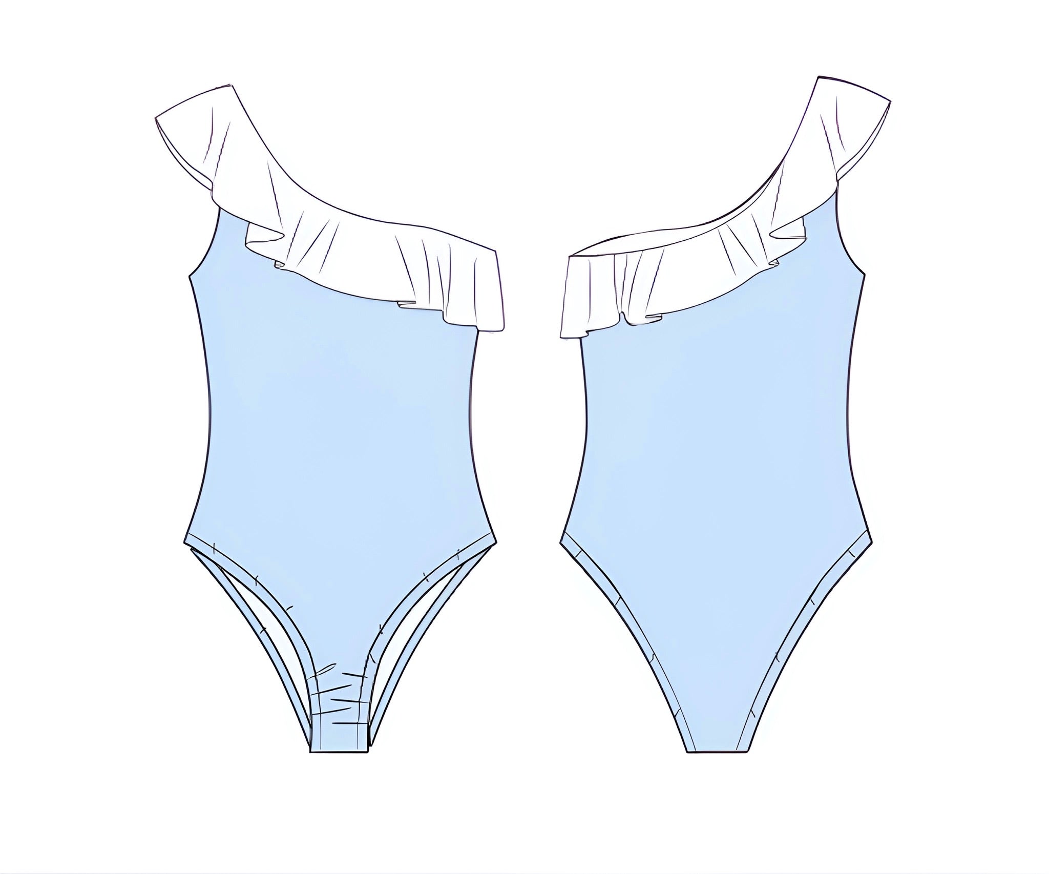 Women’s Blue & White One Piece Swimsuit