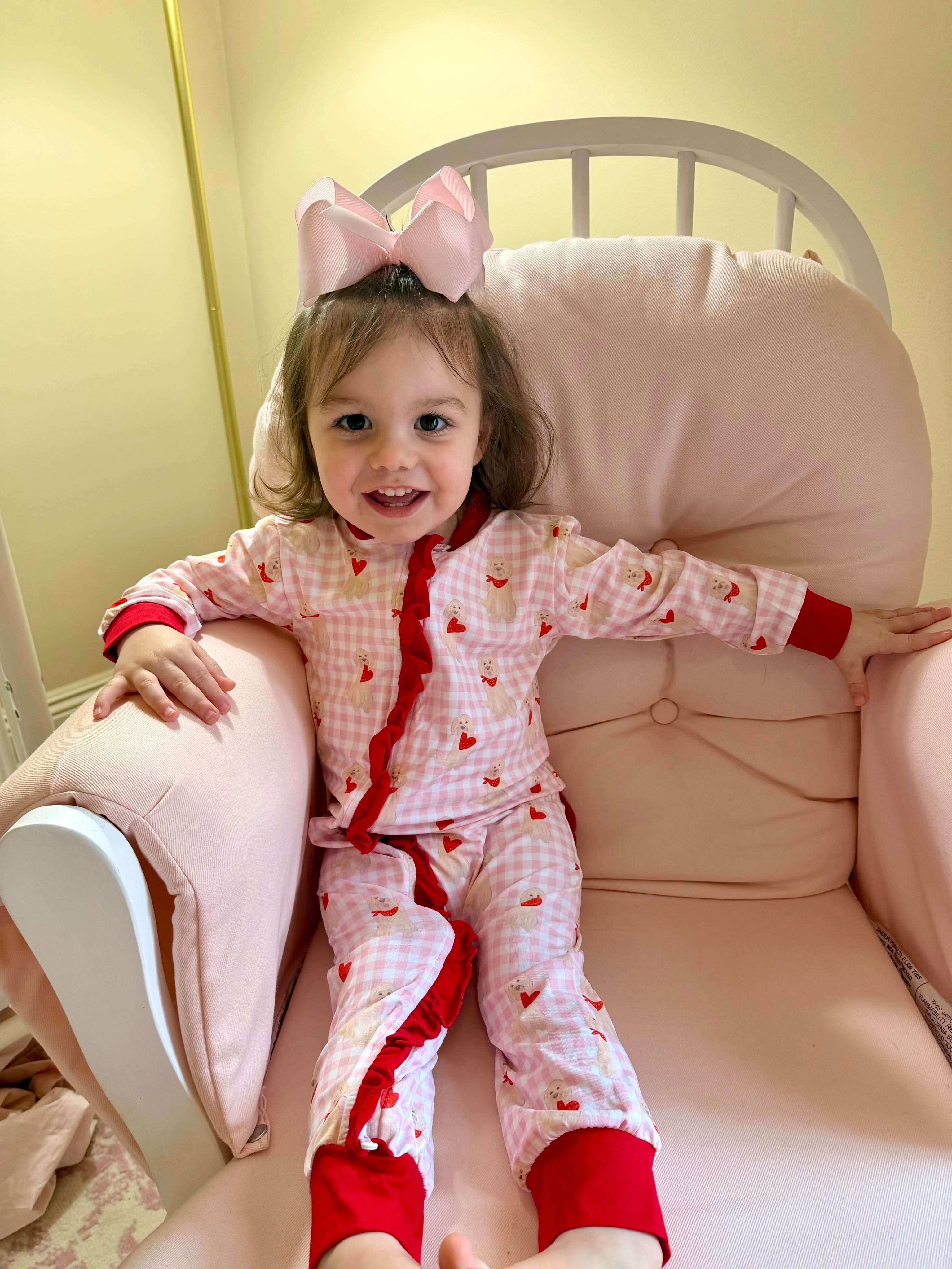 Girls Puppy Hearts Knit Lounge Zippy