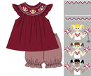 Girls Smocked Cheerleaders Bubble Bloomer Set