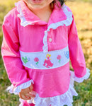 Girls Sleeping Princess Smocked Pullover Jogger Set
