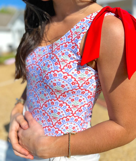 Women’s Patriotic Floral Swimsuit