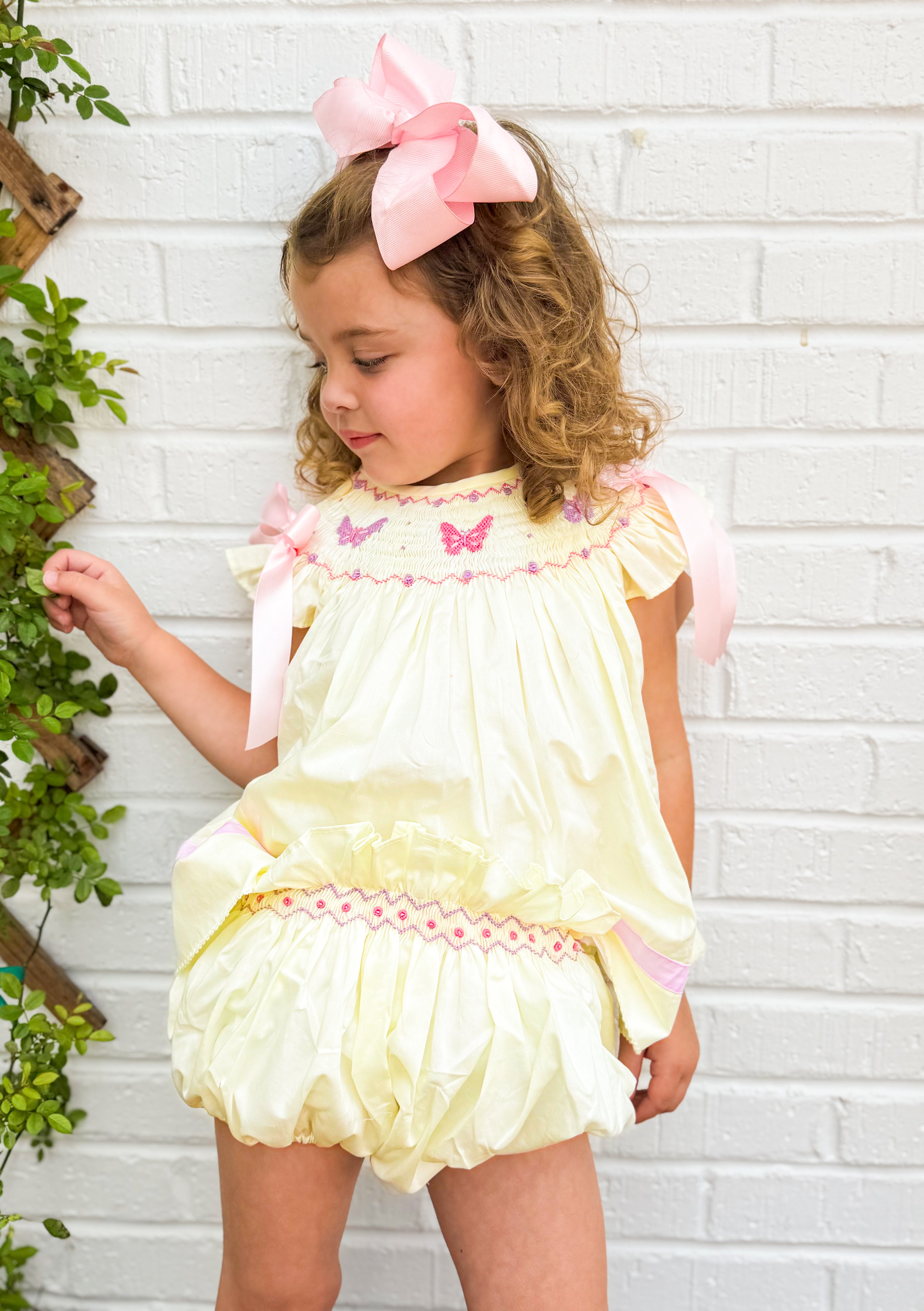 Girls Golden Flutter Bloomer Set & Dress