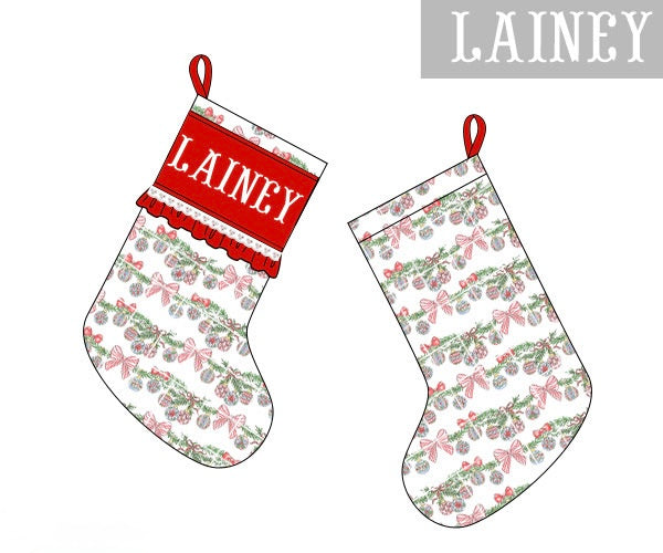 PRE ORDER Girls Classic Christmas Smocked Stocking | ETA to LBS: October