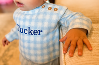 Boys Baby Blue Gingham Sweater