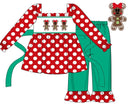 Girls The Most Magical Gingerbread French Knot Ruffle Pants Set