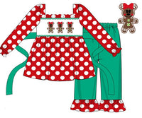 Girls The Most Magical Gingerbread French Knot Ruffle Pants Set
