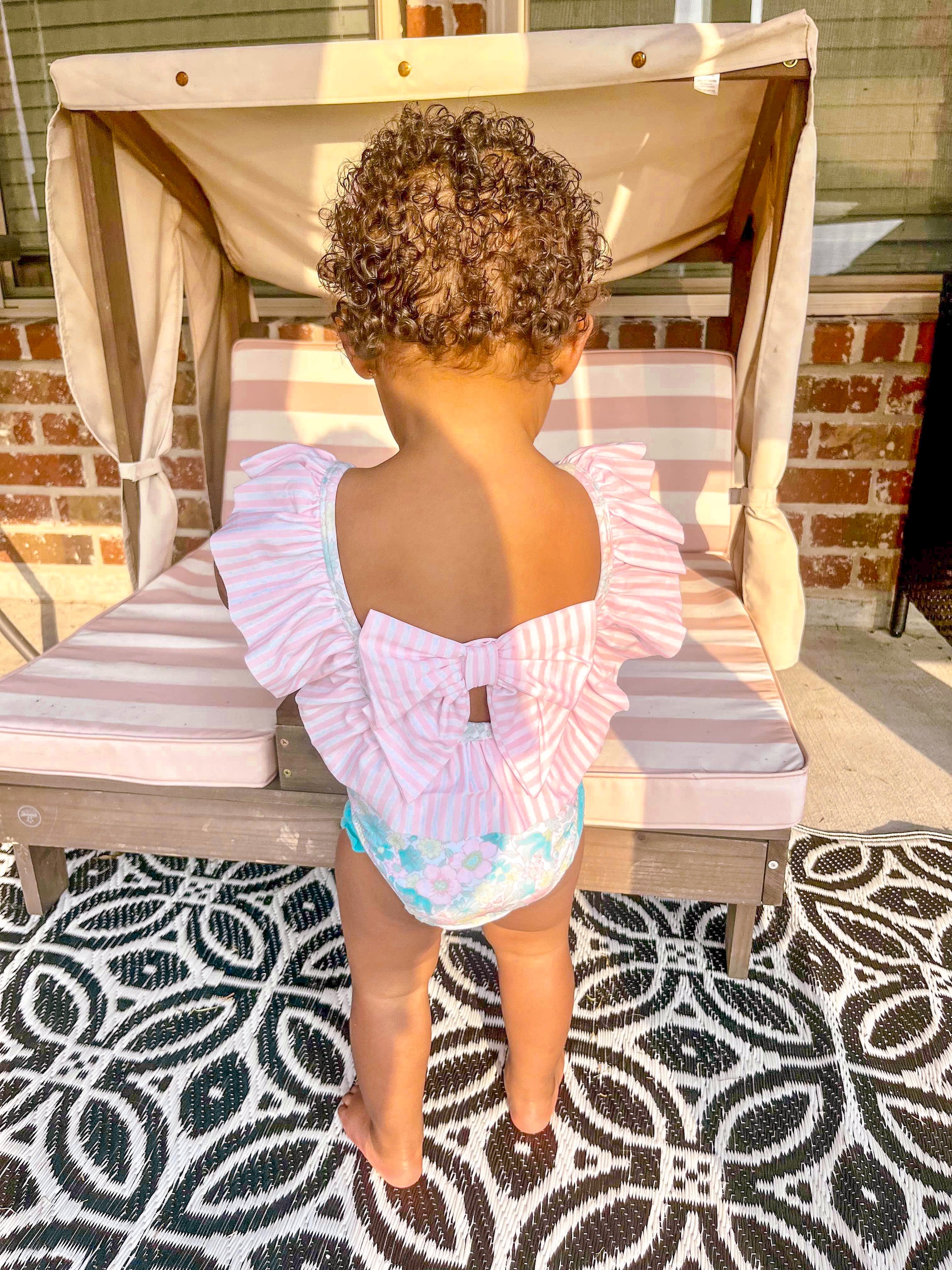 Girls Blooming Pastels 1 Piece Swimsuit