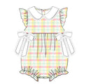 PRE ORDER Girls Spring Easter Plaid Bubble | ETA to LBS: LATE FEBRUARY