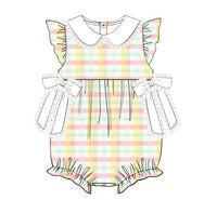 PRE ORDER Girls Spring Easter Plaid Bubble | ETA to LBS: LATE FEBRUARY