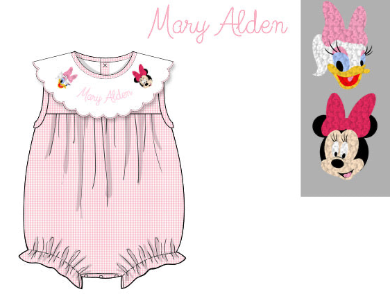 Girls French Knot Mouse and Duck “Gal Pals” Bubble