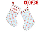 PRE ORDER Boys Quilted Watercolor Santa Smocked Stocking | ETA to LBS: October