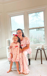 Girls Embroidered Santa Knit Gown