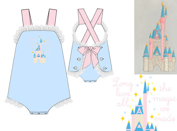 Girls Hand Embroidered All the Magic We Made SunSuit